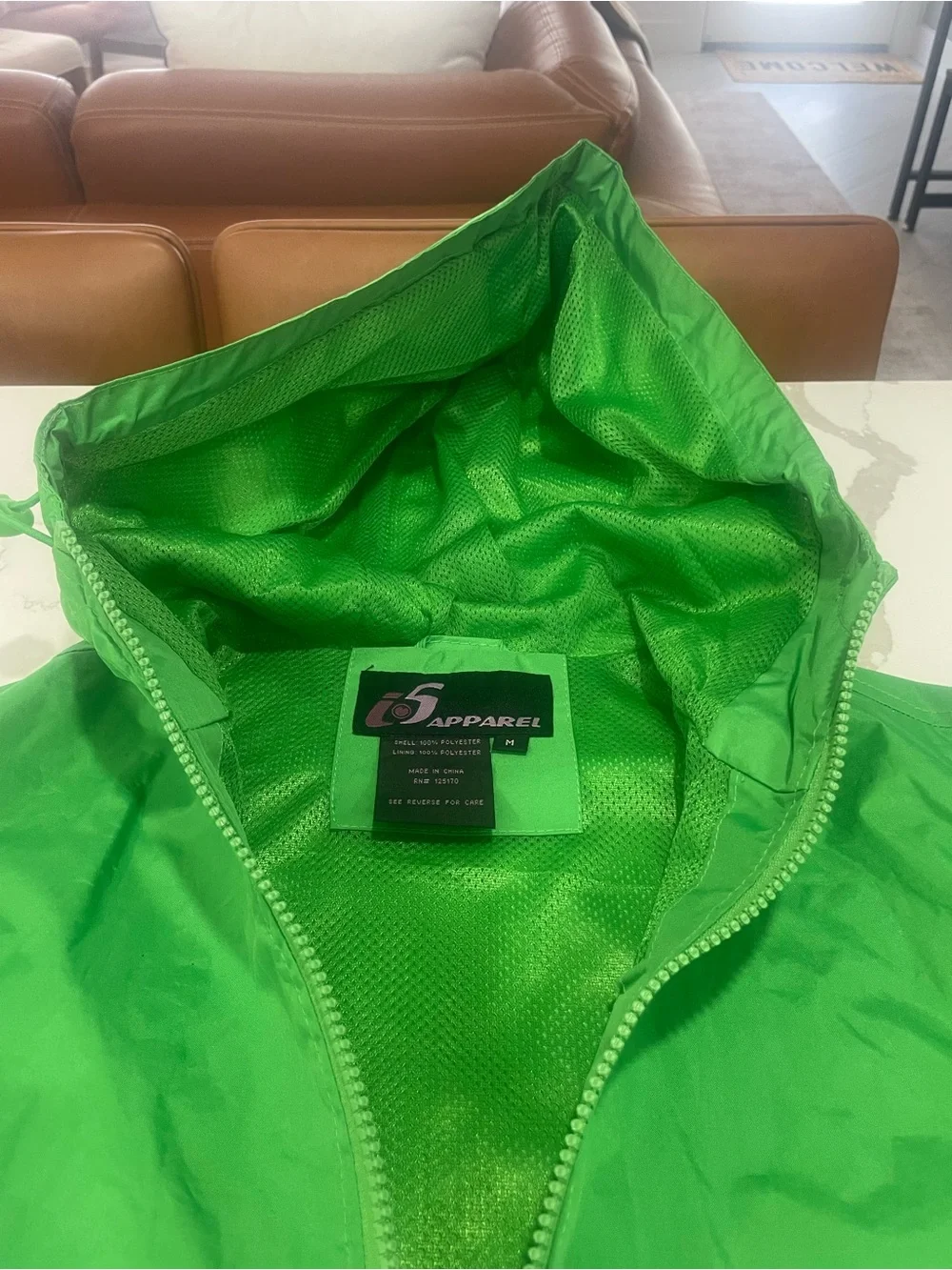 Green Hooded Windbreaker Jacket